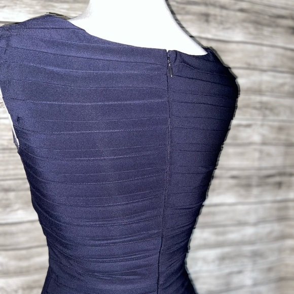 ADRIANNA PAPELL Blue Striped Bodycon Dress Size 6 - Picture 4 of 7